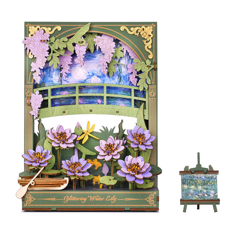 Robotime Glittering Water Lily Wall Art 3D Wooden Puzzle