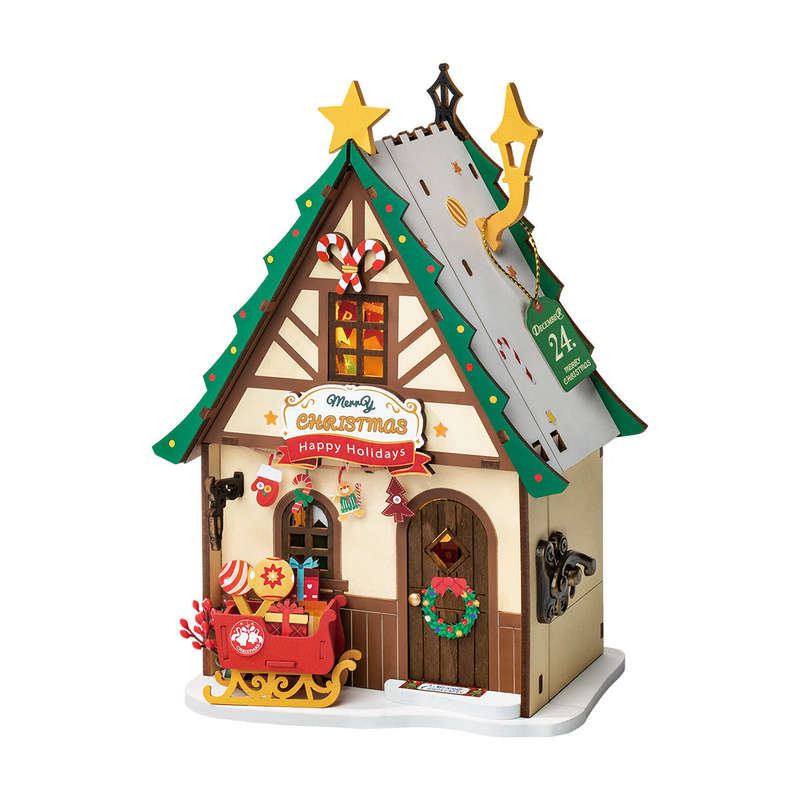 Robotime Twinkling Christmas House DIY 3D Miniature House