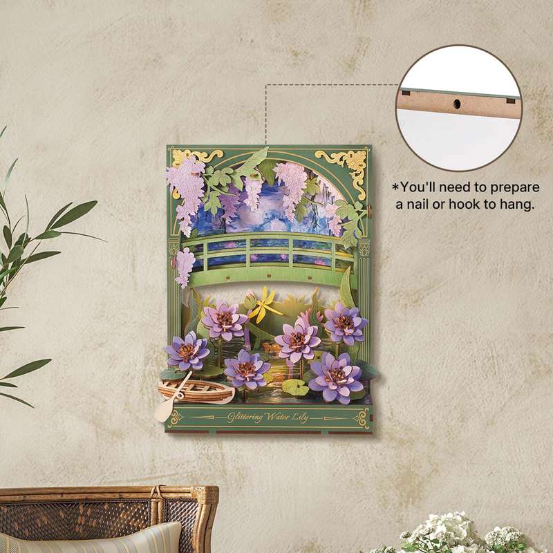Robotime Glittering Water Lily Wall Art 3D Wooden Puzzle