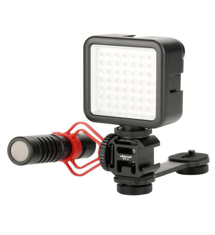 Ulanzi PT-3 Triple Cold Shoe Extension Bracket for Cameras & Smartphones
