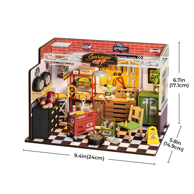 Robotime Garage Workshop DIY 3D Miniature Dollhouse Kit