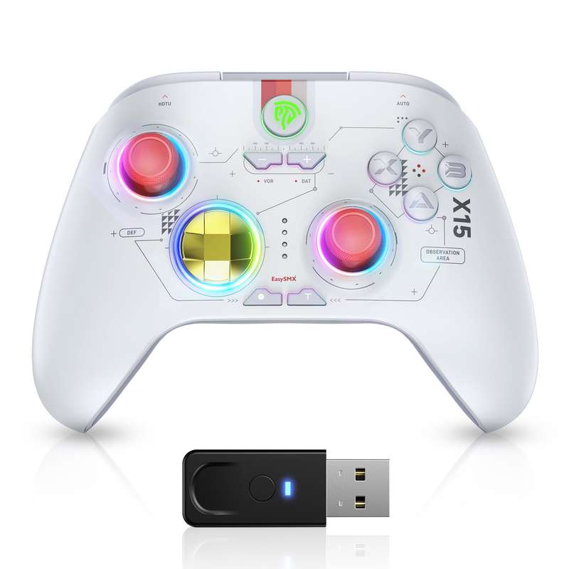 EasySMX X15 Wireless RGB Controller  Hall Effect Joystick & Trigger for Windows / Steam / Swit...