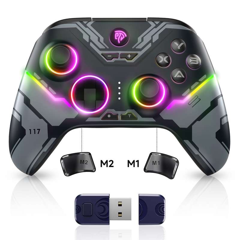 EasySMX X15 Wireless RGB Controller  Hall Effect Joystick & Trigger for Windows / Steam / Swit...