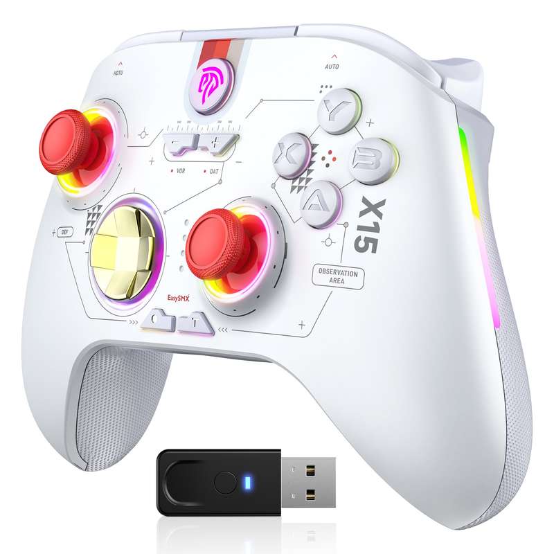 EasySMX X15 Wireless RGB Controller  Hall Effect Joystick & Trigger for Windows / Steam / Swit...