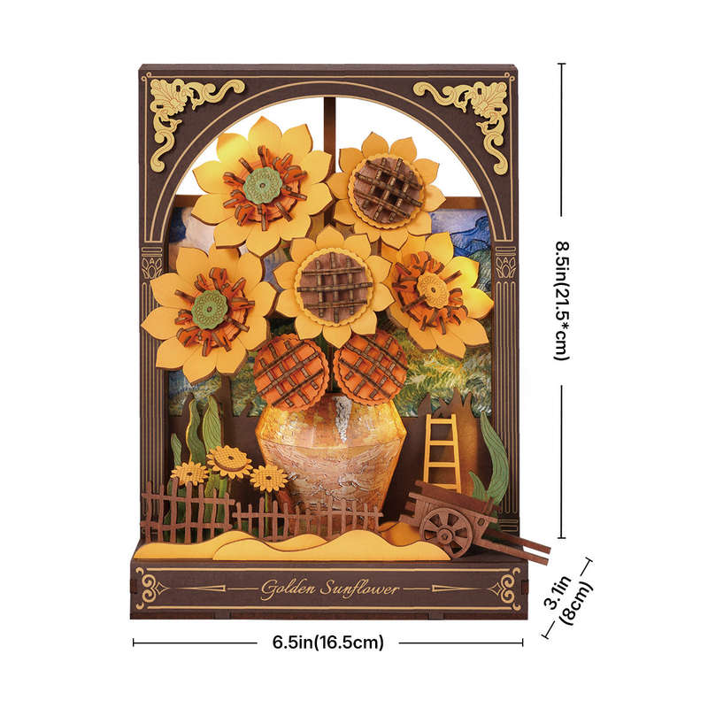 Robotime Golden Sunflower Wall Art 3D Wooden Puzzle