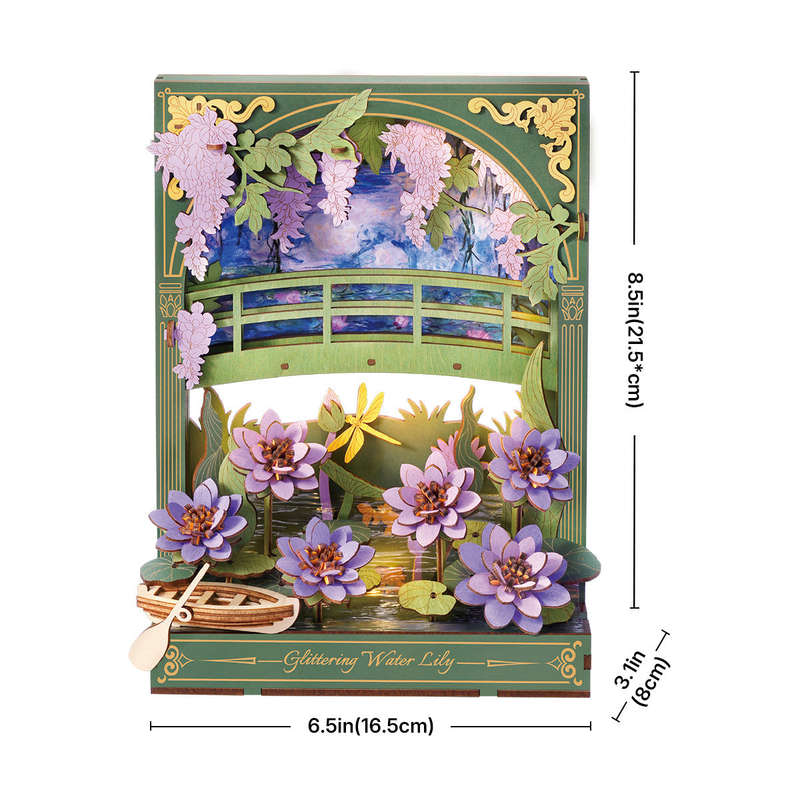 Robotime Glittering Water Lily Wall Art 3D Wooden Puzzle