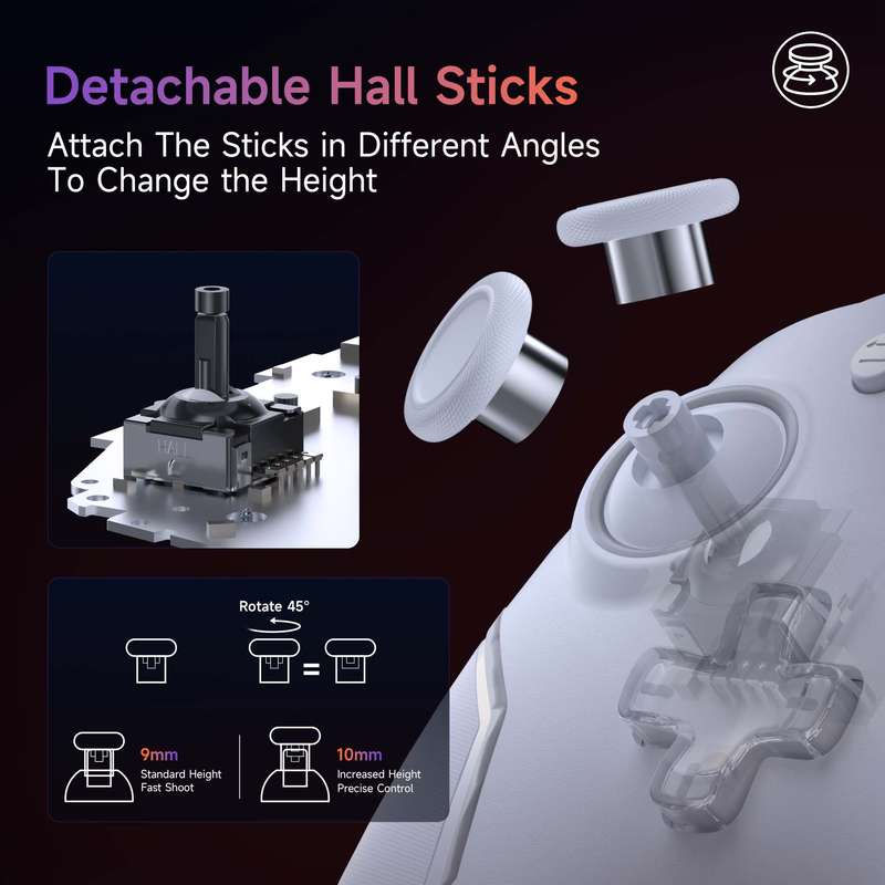EasySMX X20 Hall Effect Gaming Controller For PC / Steam / Nintendo Switch