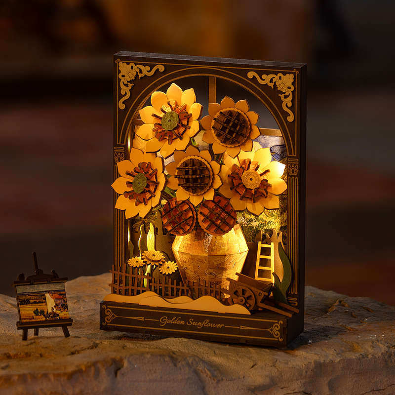 Robotime Golden Sunflower Wall Art 3D Wooden Puzzle