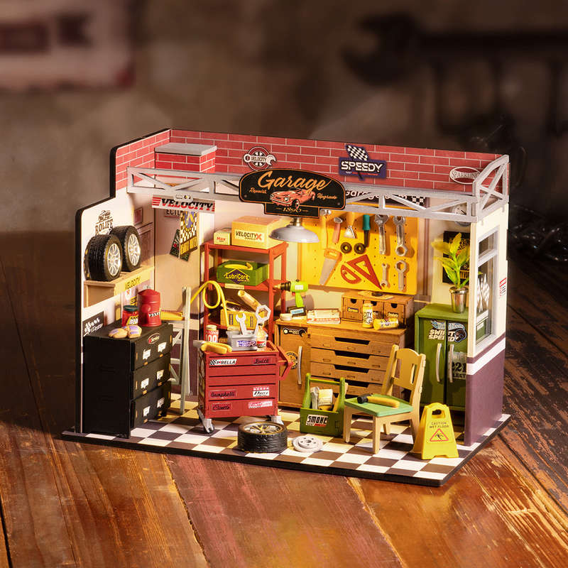 Robotime Garage Workshop DIY 3D Miniature Dollhouse Kit
