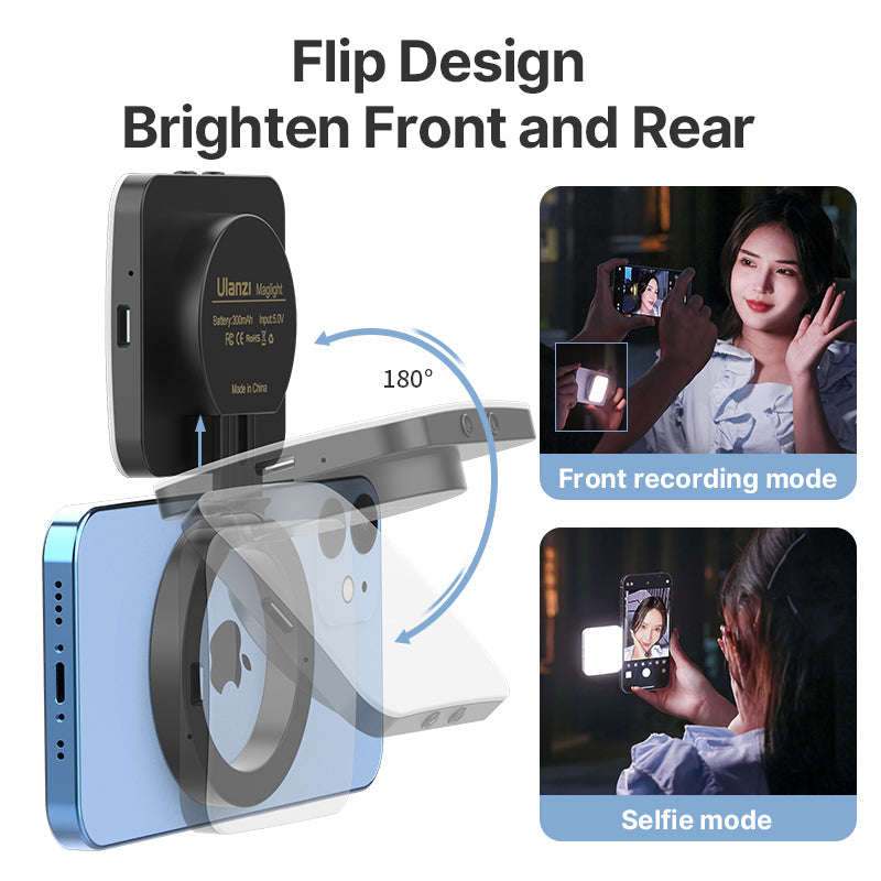 Ulanzi LT010 Magnetic Magsafe Video Light For Vlogging & Selfies Black