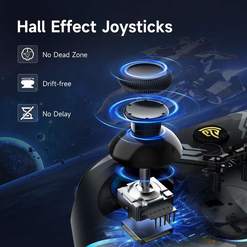 EasySMX X15 Wireless RGB Controller  Hall Effect Joystick & Trigger for Windows / Steam / Swit...