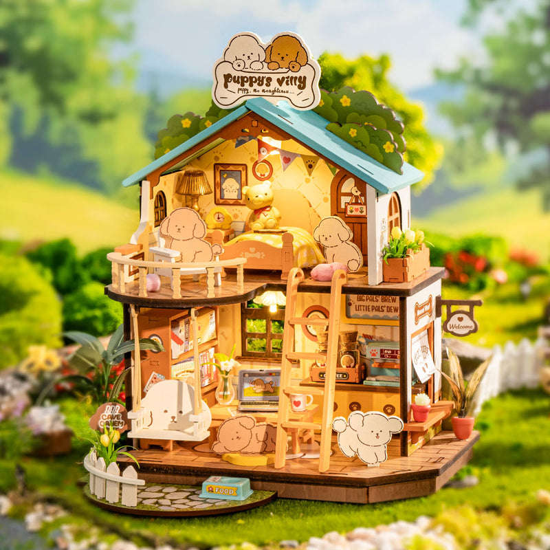 Robotime Puppy's Cozy Villa DIY Miniature House