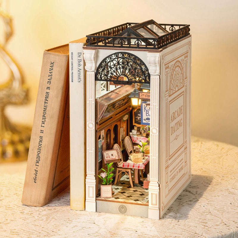 Robotime Arcade Dating DIY Book Nook Shelf Insert Miniature Dollhouse