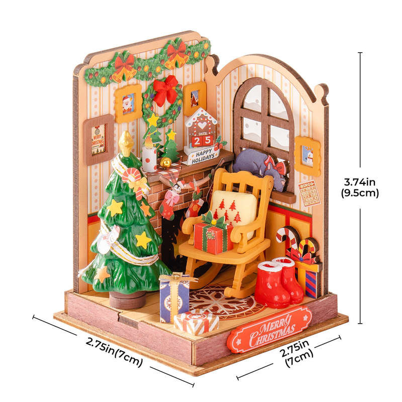 Robotime Christmas Fireplace DIY 3D Miniature House
