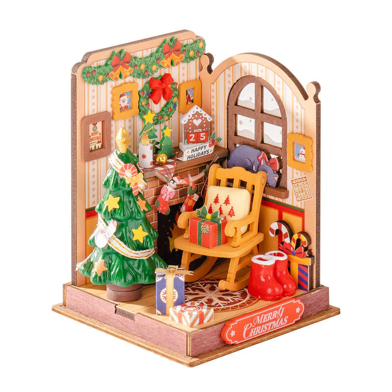Robotime Christmas Fireplace DIY 3D Miniature House