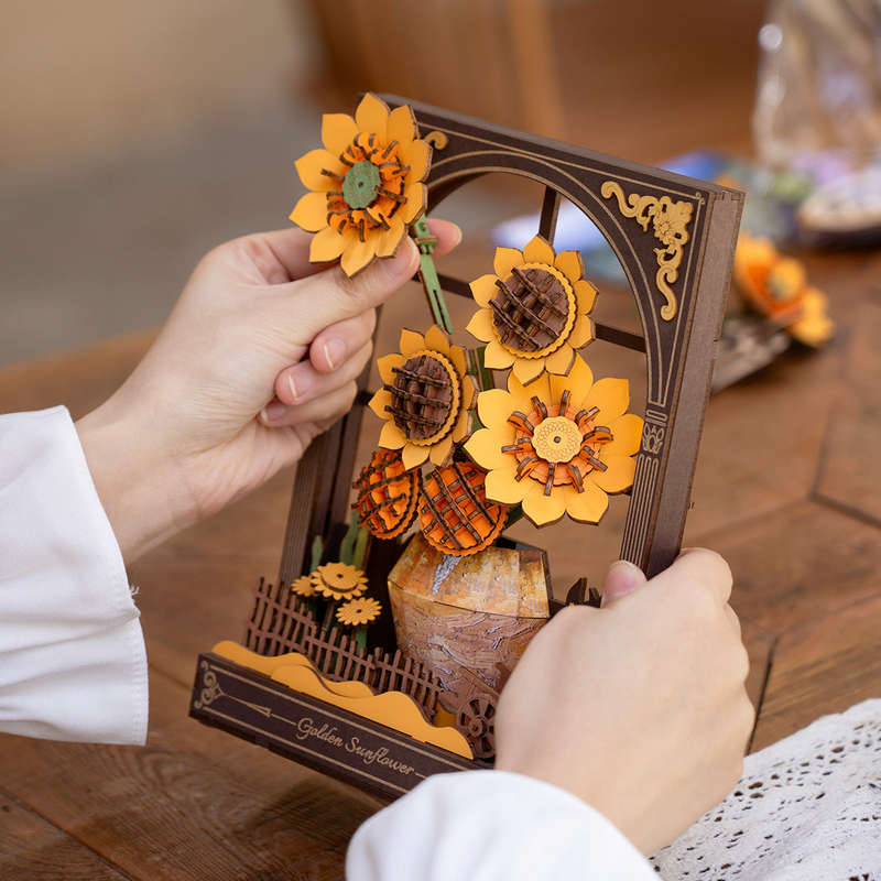 Robotime Golden Sunflower Wall Art 3D Wooden Puzzle