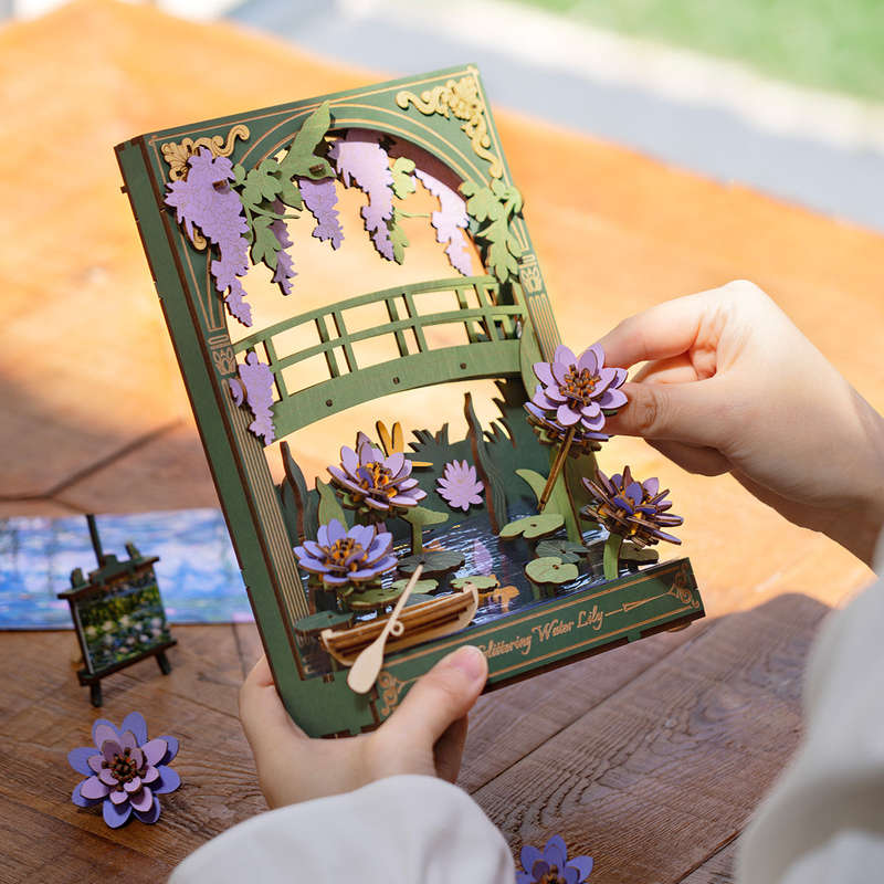 Robotime Glittering Water Lily Wall Art 3D Wooden Puzzle