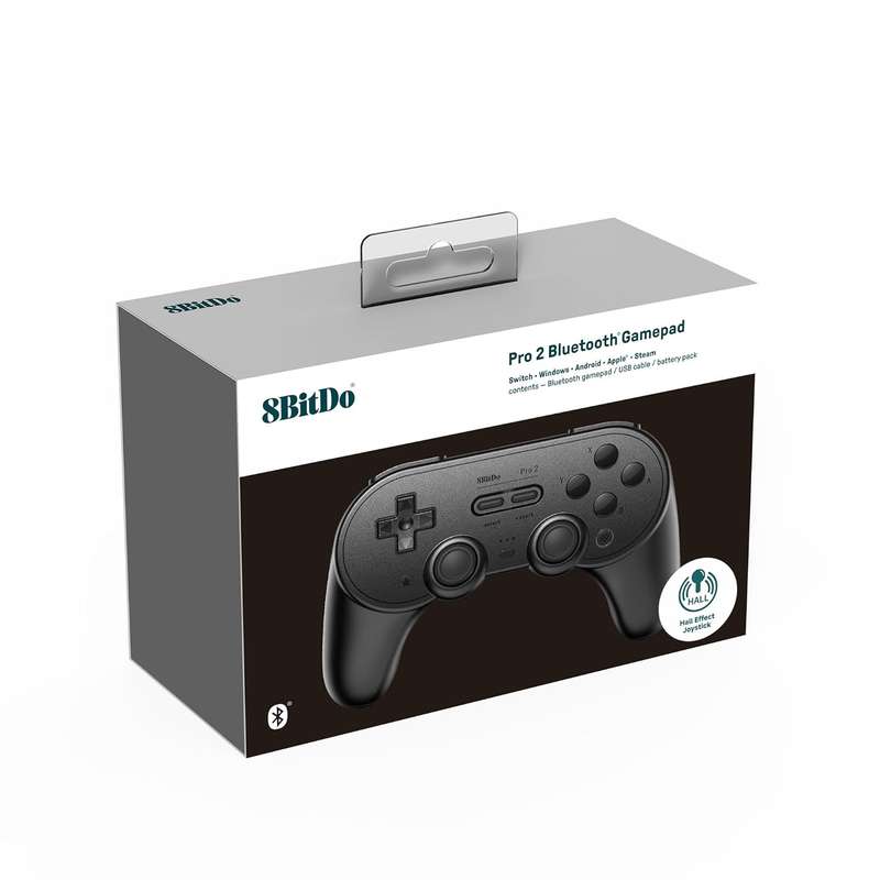 8BitDo Pro 2 Bluetooth Controller Hall Effect Nintendo Switch/Switch 2, PC, Android Black