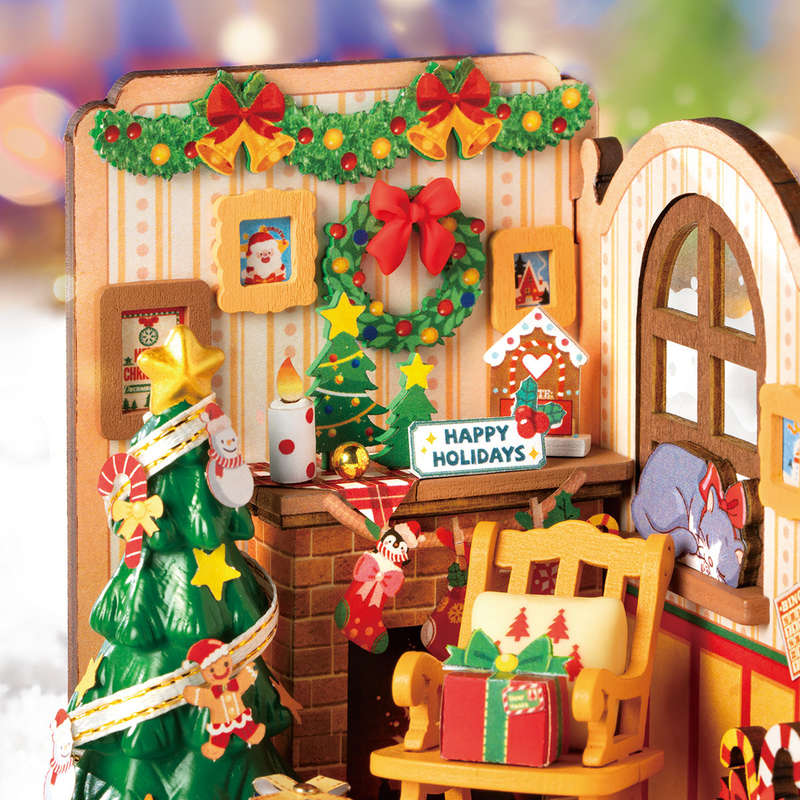 Robotime Christmas Fireplace DIY 3D Miniature House