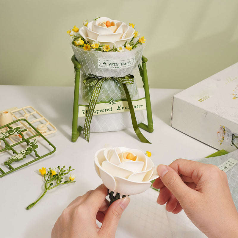 Robotime White Camellia DIY 3D Puzzle