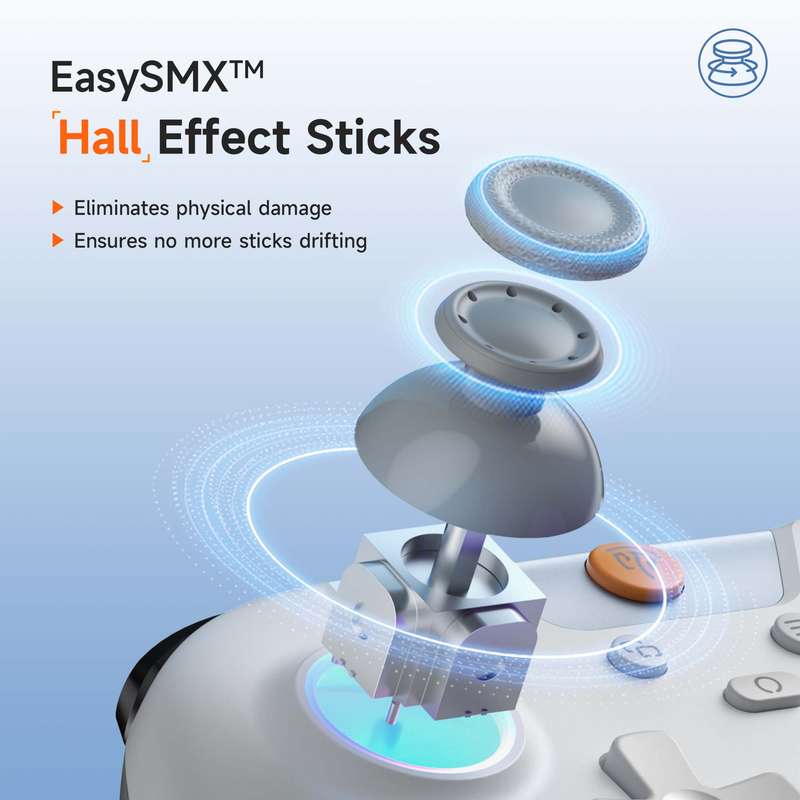 EasySMX X05 Hall Effect Gaming Controller For PC / Steam / Nintendo Switch Grey