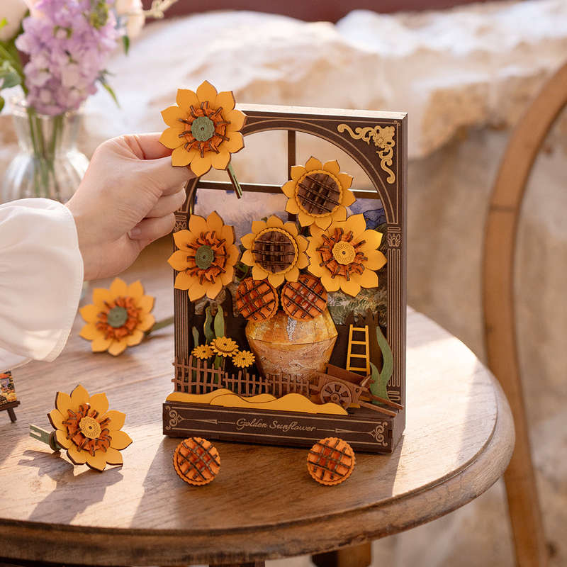 Robotime Golden Sunflower Wall Art 3D Wooden Puzzle