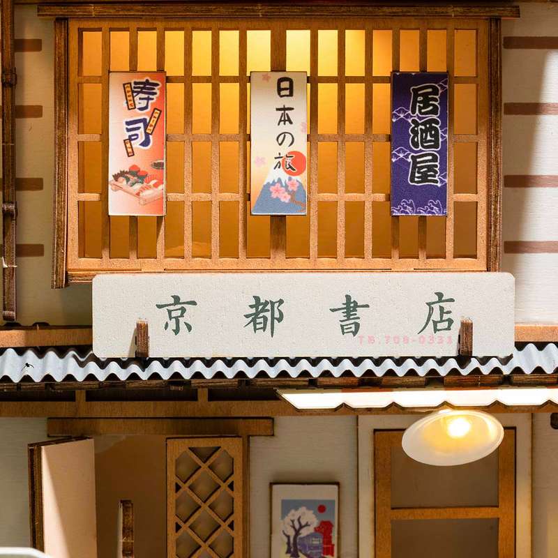 Robotime Sakura Densya DIY Book Nook Shelf Insert Miniature Dollhouse