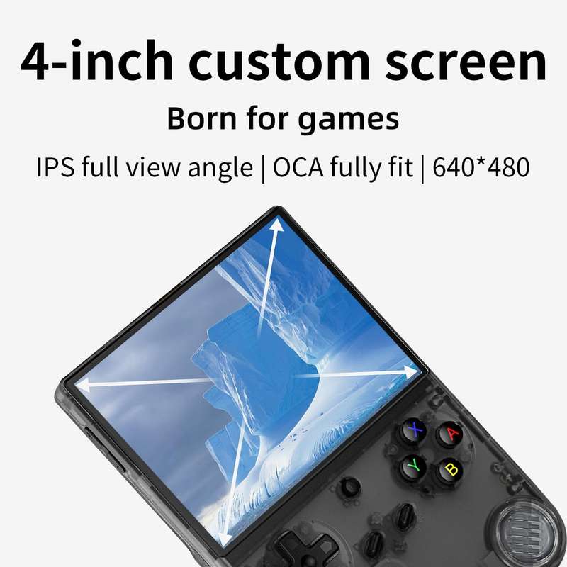 Anbernic RG40XXV Retro Handheld Gaming Console Transparent Black