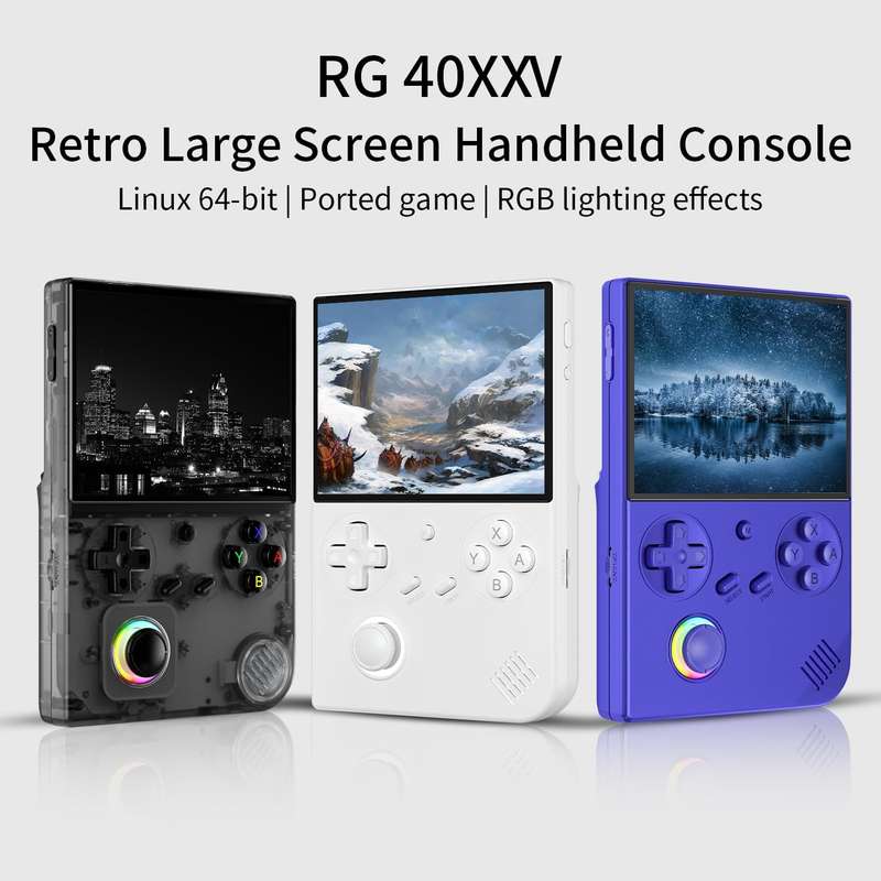 Anbernic RG40XXV Retro Handheld Gaming Console Transparent Black