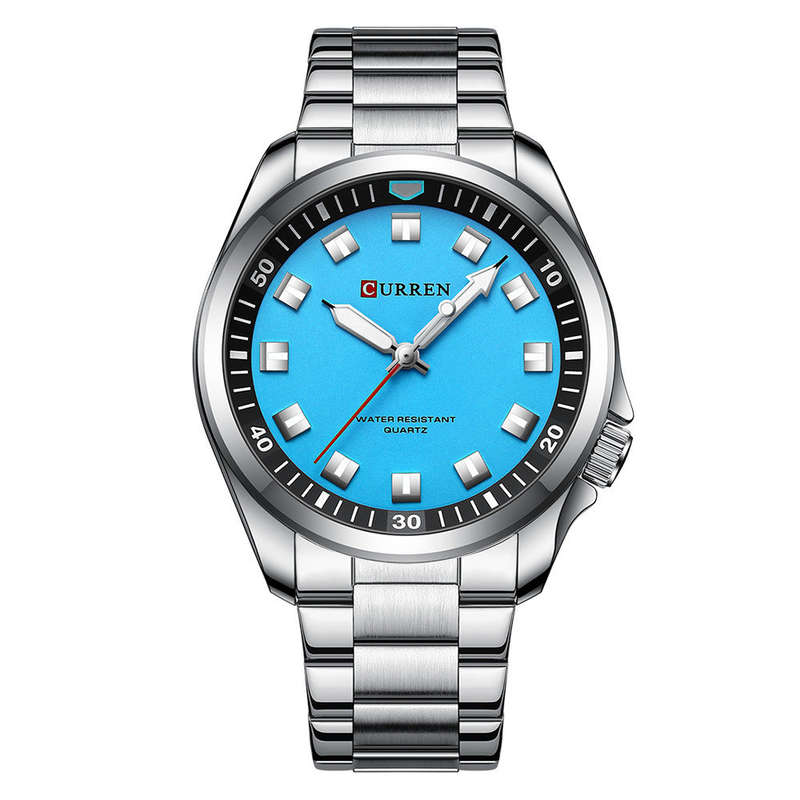 Curren 8451 Luxury Business Quartz Wrist Watch Stainless Steel Strap Blue