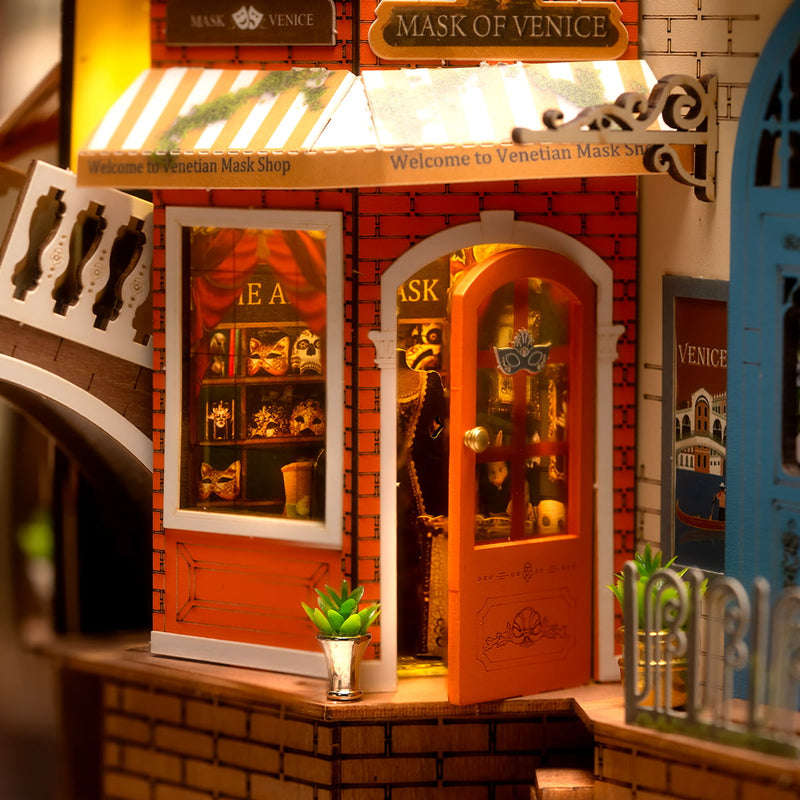 Robotime Romantic Venice DIY Book Nook Shelf Insert Miniature Dollhouse