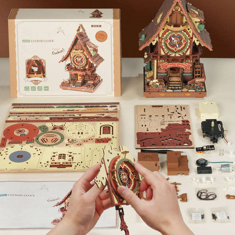 Robotime DIY Cuckoo Clock Mechanical 3D Wooden Puzzle
