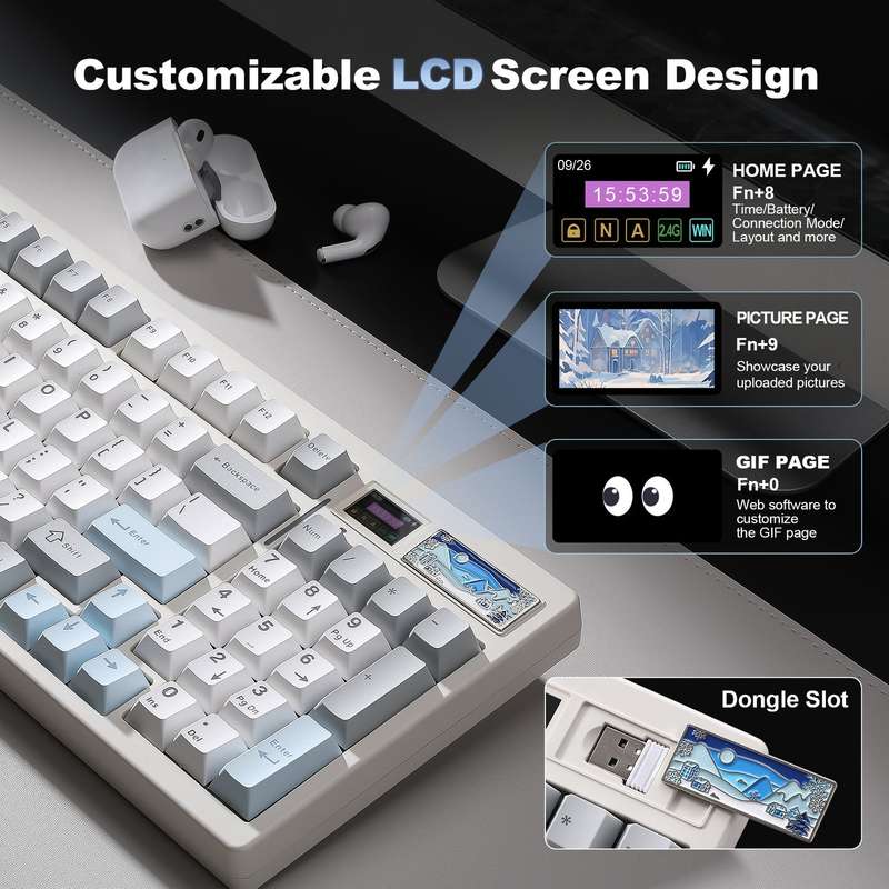 YUNZII IF99 QMK/VIA Full Size LCD Mechanical Gaming Keyboard