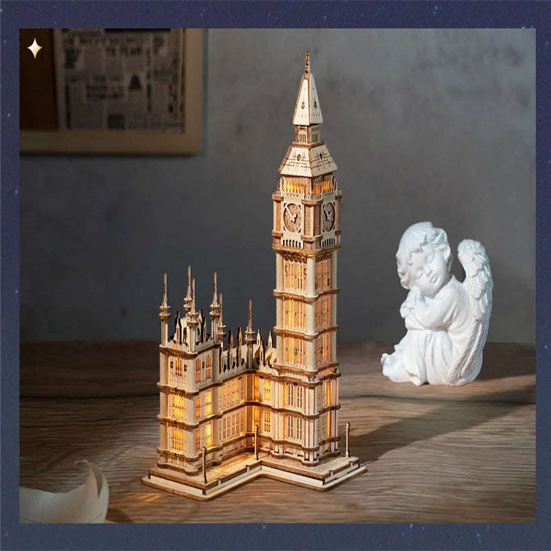 Robotime Big Ben With Lights Architecture 3D Wooden Puzzle
