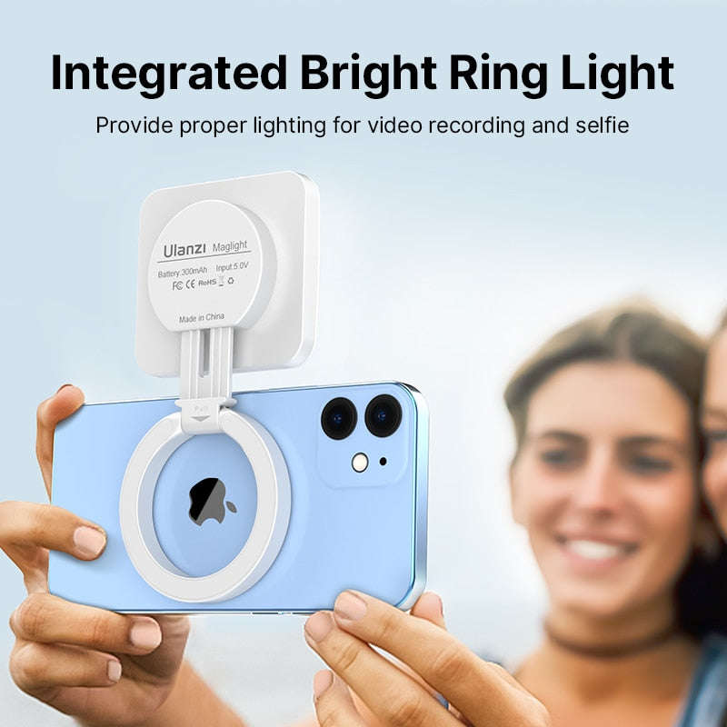 Ulanzi LT010 Magnetic Magsafe Video Light For Vlogging & Selfies White