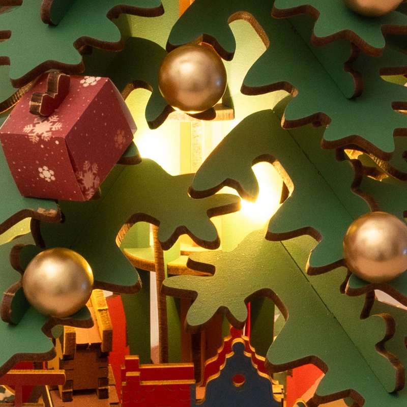 Robotime Christmas Melody Tree 3D Music Box Wooden Puzzle