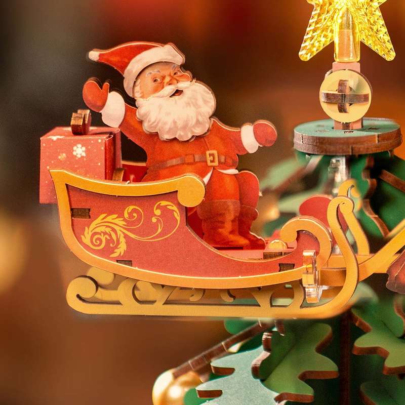 Robotime Christmas Melody Tree 3D Music Box Wooden Puzzle
