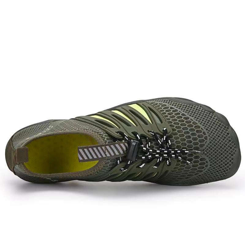 UK 4 Unisex Aqua Soles Water Shoes Beach Shoes Khaki