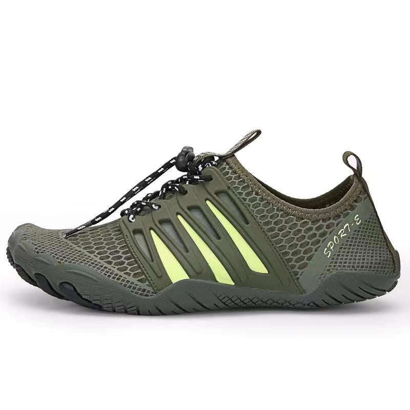 UK 4 Unisex Aqua Soles Water Shoes Beach Shoes Khaki