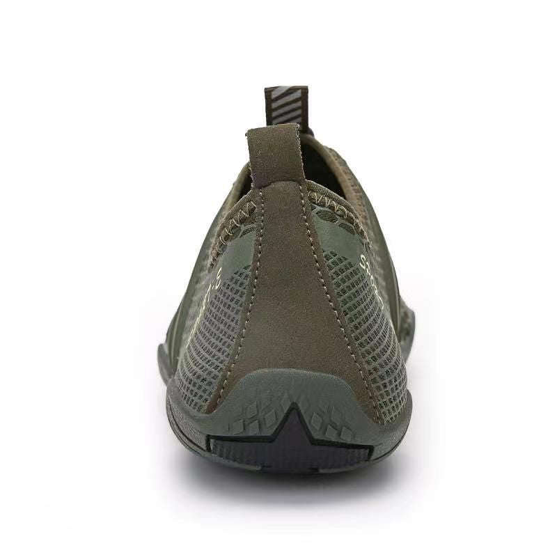 UK 4 Unisex Aqua Soles Water Shoes Beach Shoes Khaki