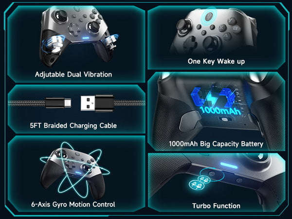 EasySMX X10 Hall Effect Gaming Controller For PC / Steam / Nintendo Switch