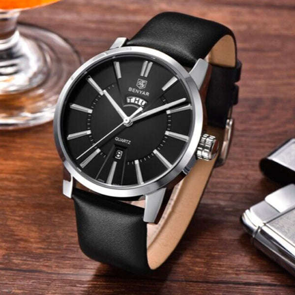 Benyar 5101 Men's Luxury Analog Quartz Wrist Watch Black