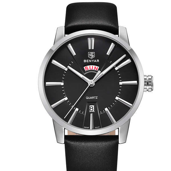 Benyar 5101 Men's Luxury Analog Quartz Wrist Watch Black