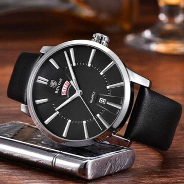 Benyar 5101 Men's Luxury Analog Quartz Wrist Watch Black