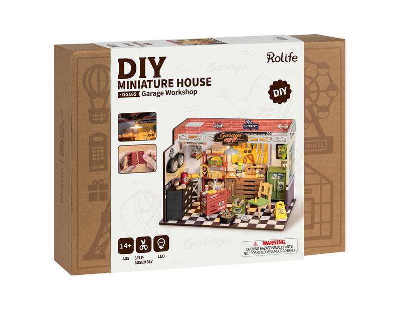 Robotime Garage Workshop DIY 3D Miniature Dollhouse Kit
