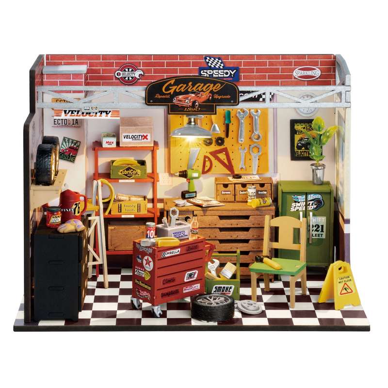 Robotime Garage Workshop DIY 3D Miniature Dollhouse Kit