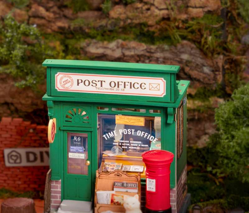 Robotime Century Post Office DIY 3D Miniature Dollhouse