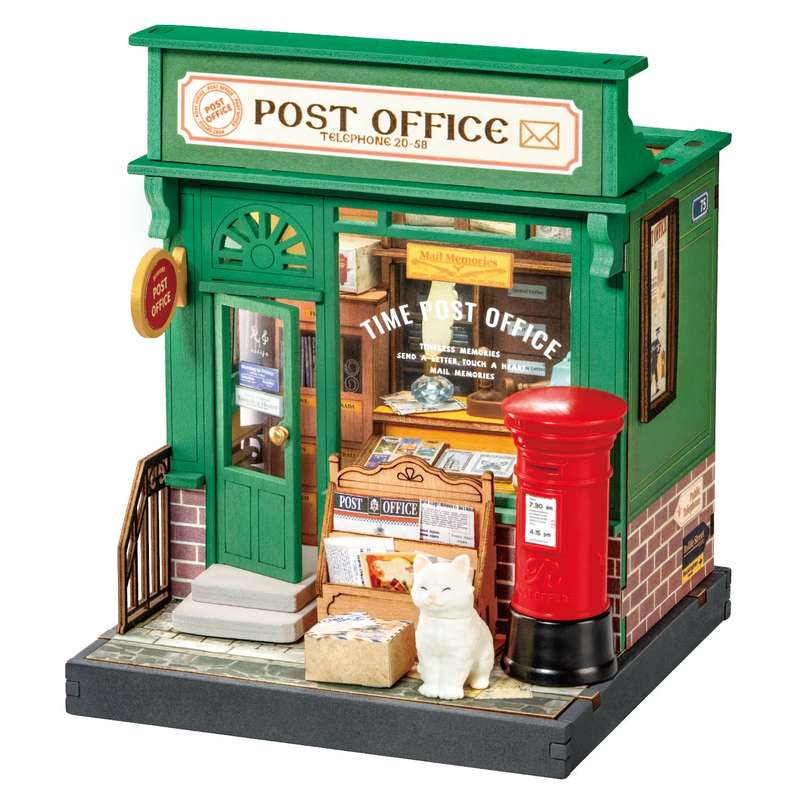 Robotime Century Post Office DIY 3D Miniature Dollhouse