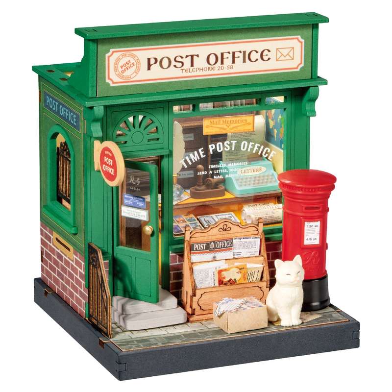 Robotime Century Post Office DIY 3D Miniature Dollhouse