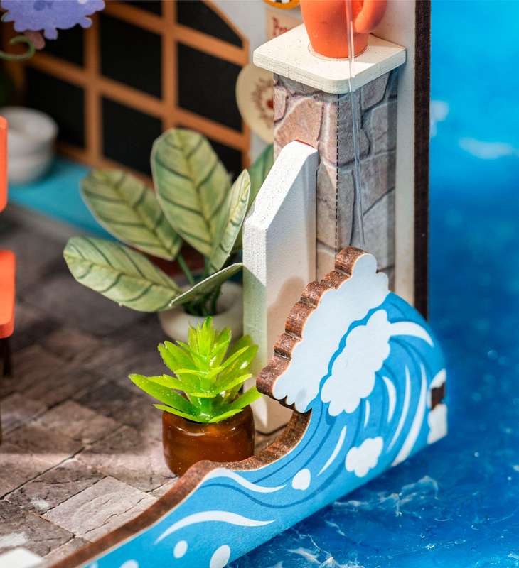 Robotime Sea Holiday Restaurant DIY 3D Miniature Dollhouse